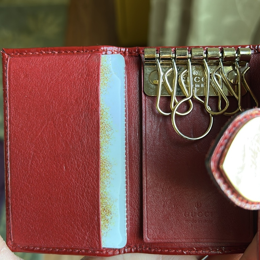 Gucci Patent Microguccissima Heart Key / card holder Case - Picture 10 of 10